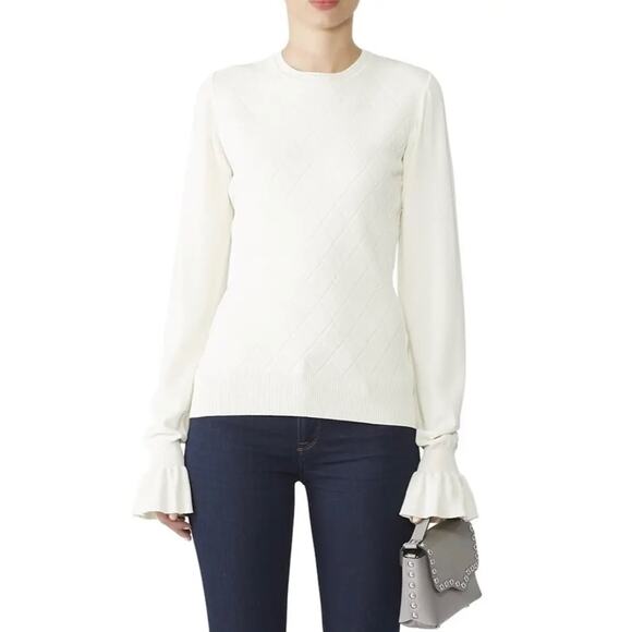 Opening Ceremony Compact Flare Sleeve Knit Cream Crewneck Sweater MEDIUM - Picture 11 of 11